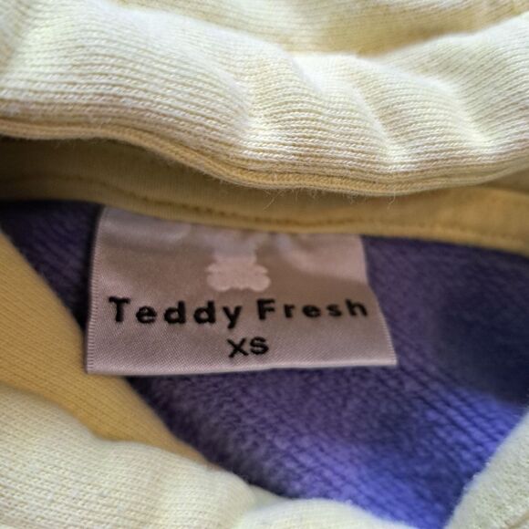 Teddy Fresh Pastel Hoodie Logo Patch Retro Y2K Sweater XS Multi- Color - Picture 6 of 16